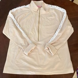 Lilly Pulitzer Popover, XL, Tan with white details